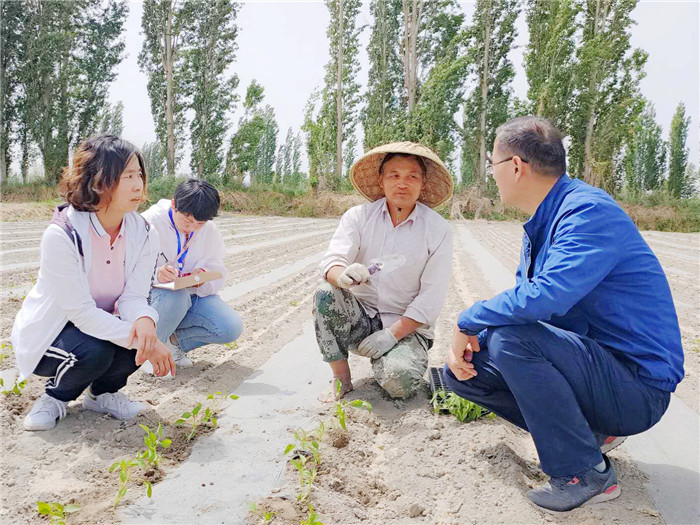 焉耆县委巡察组工作人员在霍拉山村进行脱贫攻坚专项巡察回头看，面对面向群众征求意见，了解巡察整改成效。（逄玉梅 摄）.jpg