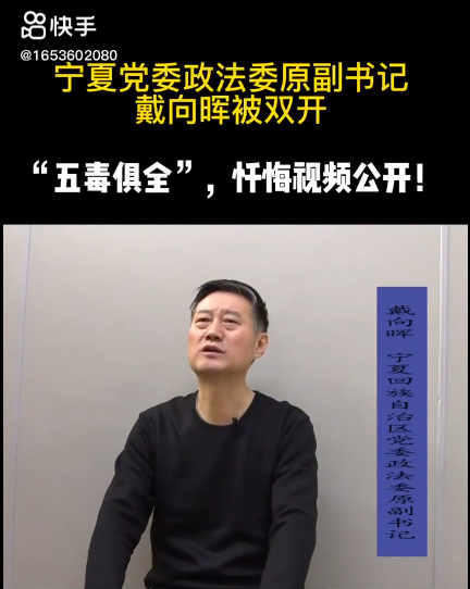 宁夏党委政法委原副书记戴向晖被双开