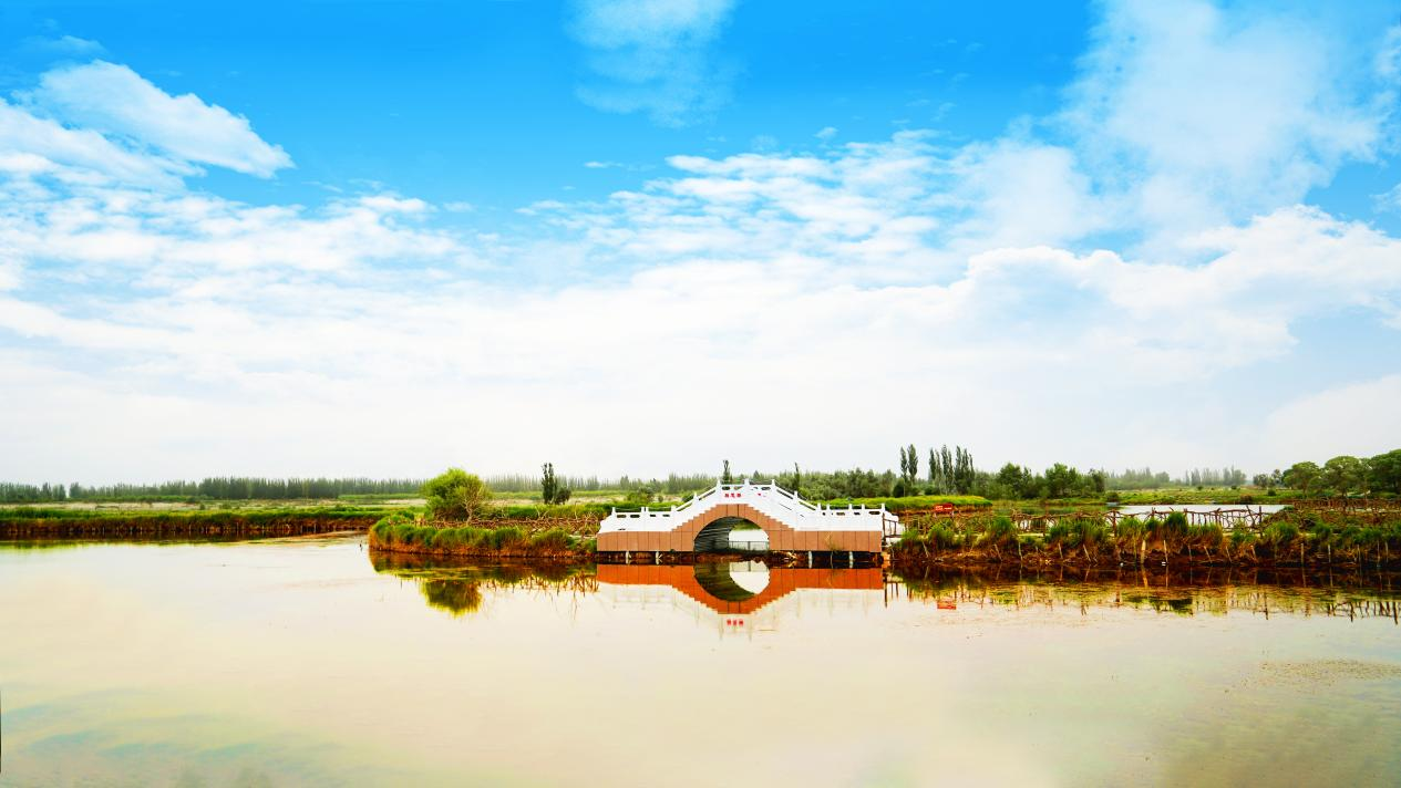 7.小暑时节，且末县梧桐湾，蓝天通透明净，白云飘逸灵动，宛如一幅巨大的油画，为夏季旅游增添了一抹靓丽的色彩。（且末县纪委监委  梁斌 摄）.png