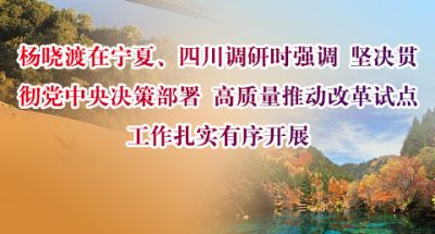 杨晓渡在宁夏、四川调研时强调 坚决贯彻党中央决策部署 高质量推动改革试点工作扎实有序开展
